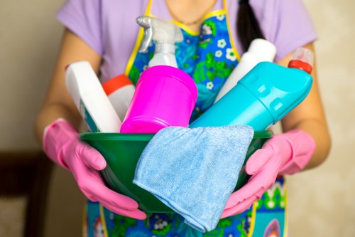 Support team assessing service details for a cleaning complaint